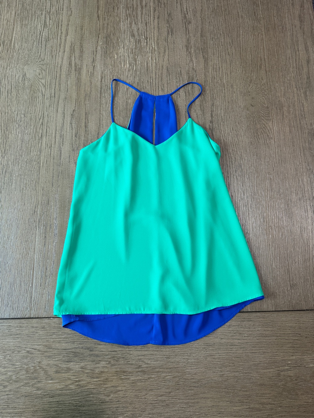 Express Reversible Spaghetti Strap Tank Top Size Small Blue Green - Picture 5 of 9